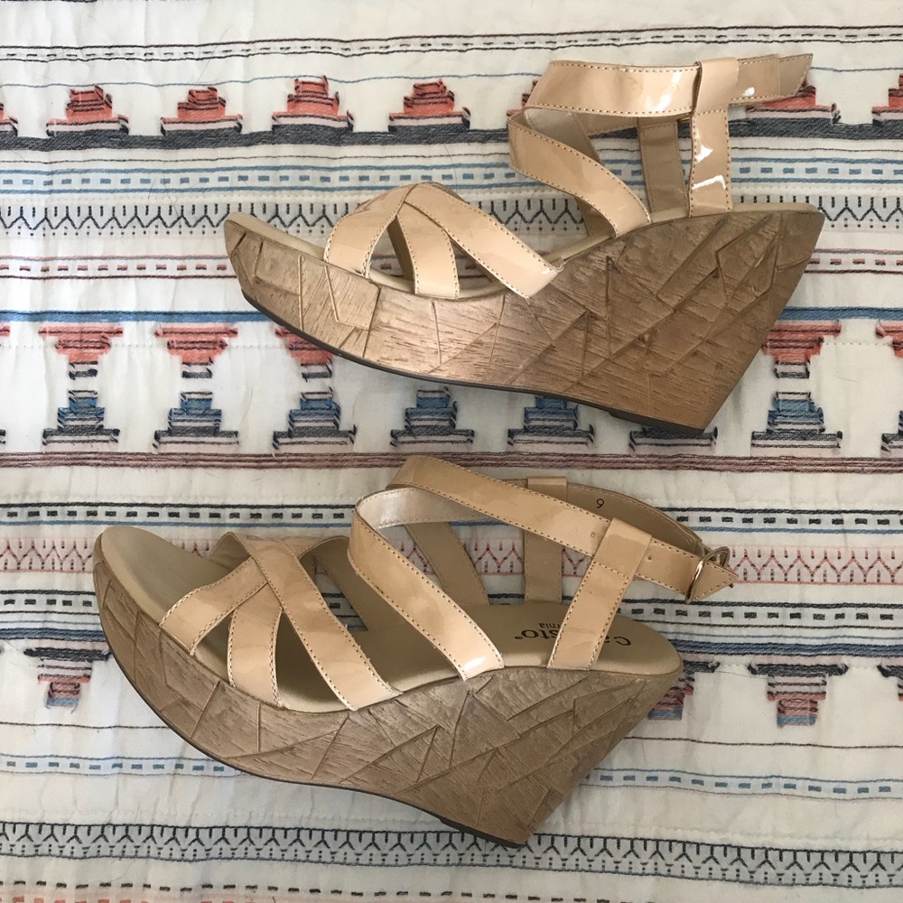 Callisto of California Nude Wedges